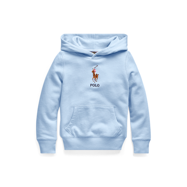 Polo Ralph Lauren Kids' Big Pony French Terry Hoodie In Blue 