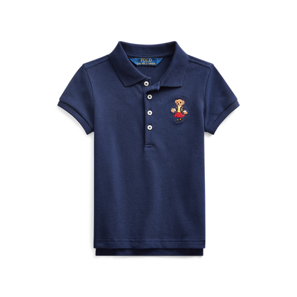School Bear Stretch Mesh Polo
