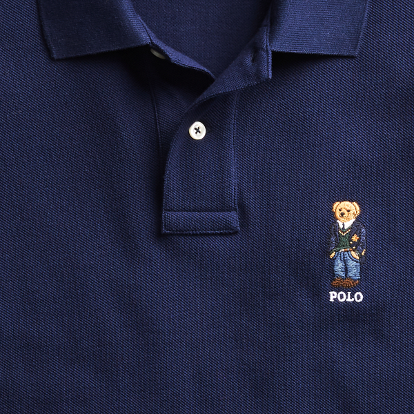 custom slim fit bear polo