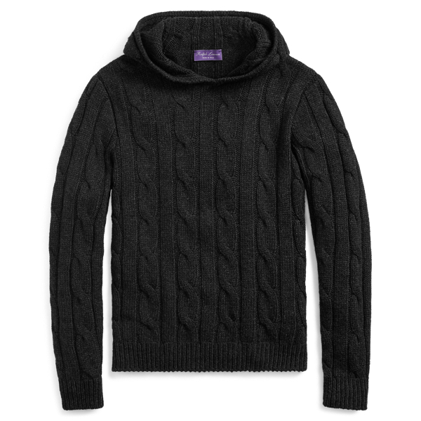 Purple Label CableKnit Cashmere Hoodie 2