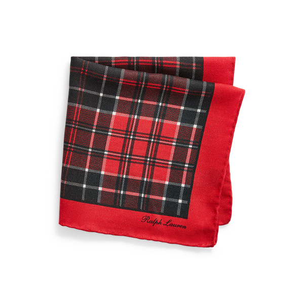 Plaid-Print Pocket Square