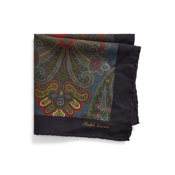 Paisley Wool Pocket Square