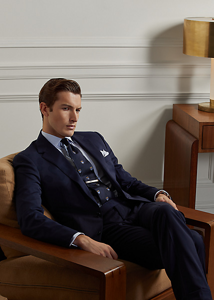 Shop Ralph Lauren Gregory Hand-tailored Wool Serge Suit In Classic Navy