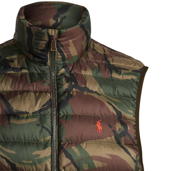 polo ralph lauren camo packable down vest