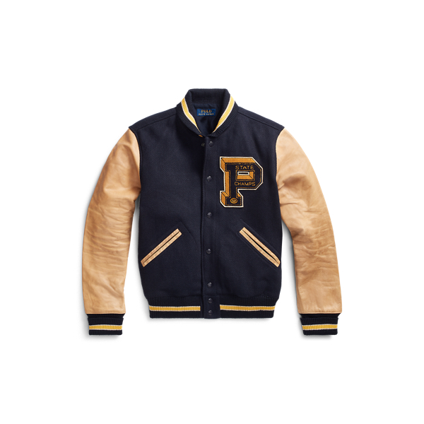 polo ralph lauren hooded letterman jacket