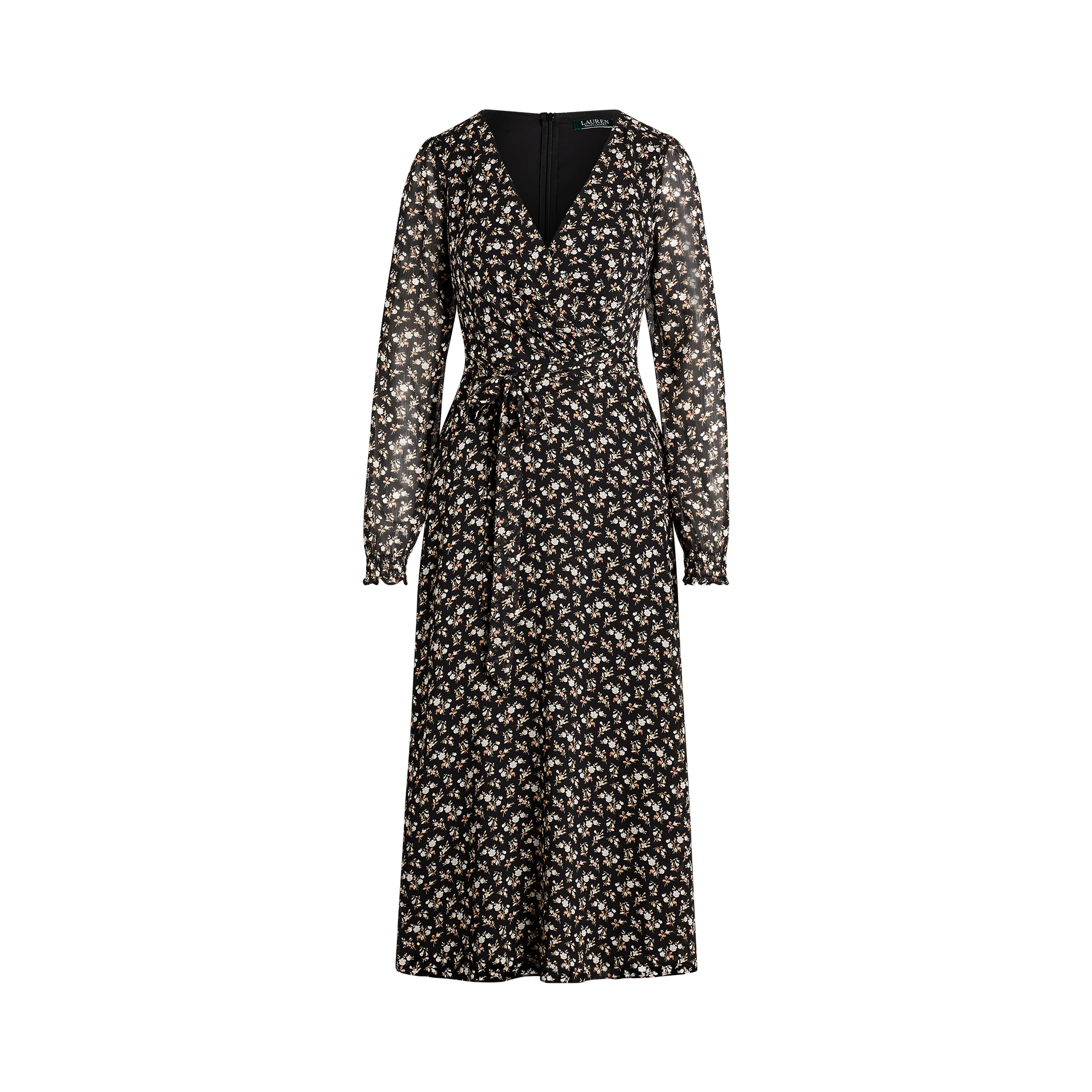Ralph Lauren Georgette Long-Sleeve Dress. 1