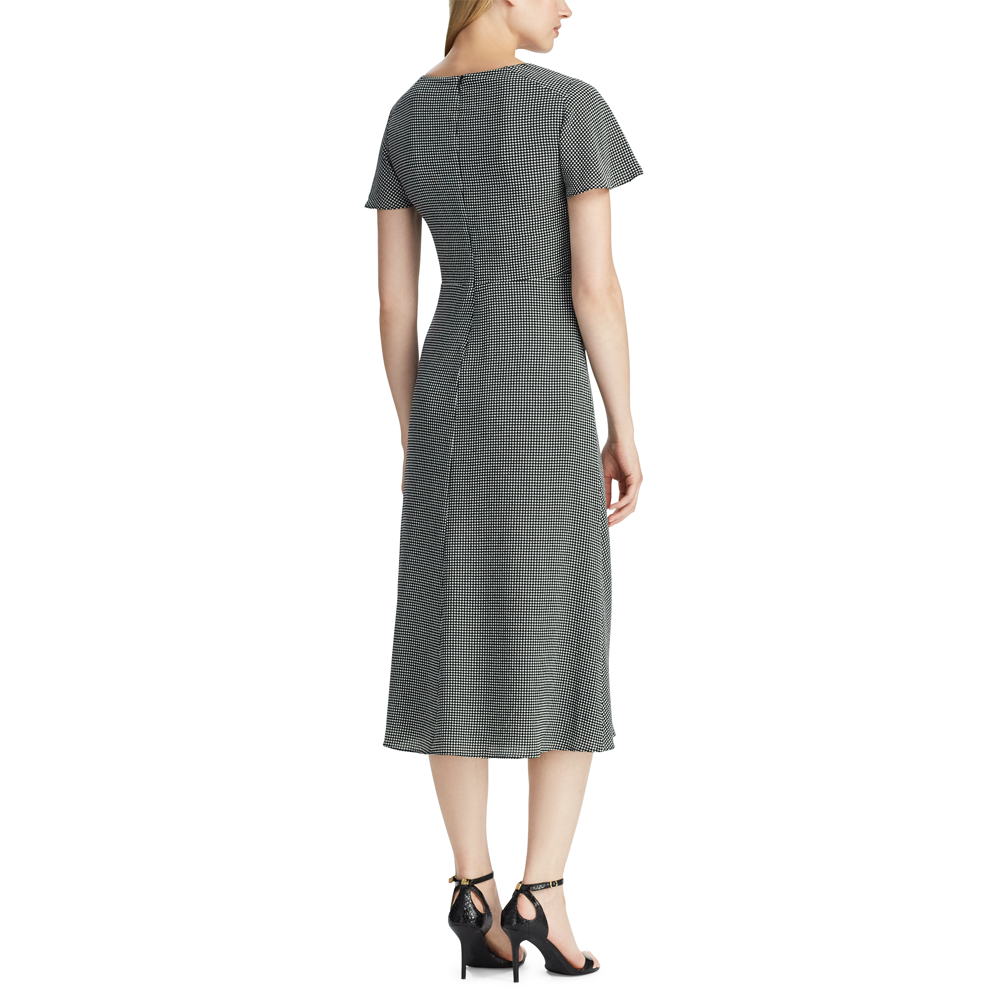 Ralph Lauren Houndstooth-Print Crepe Dress. 4
