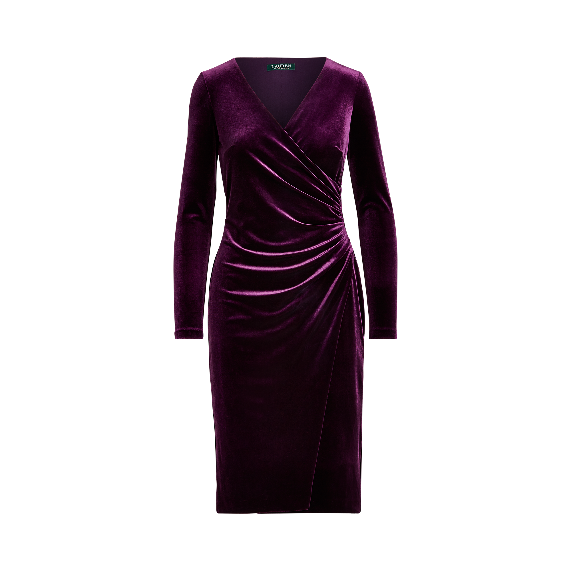 Ralph Lauren Robe encolure en V croisée velours. 1
