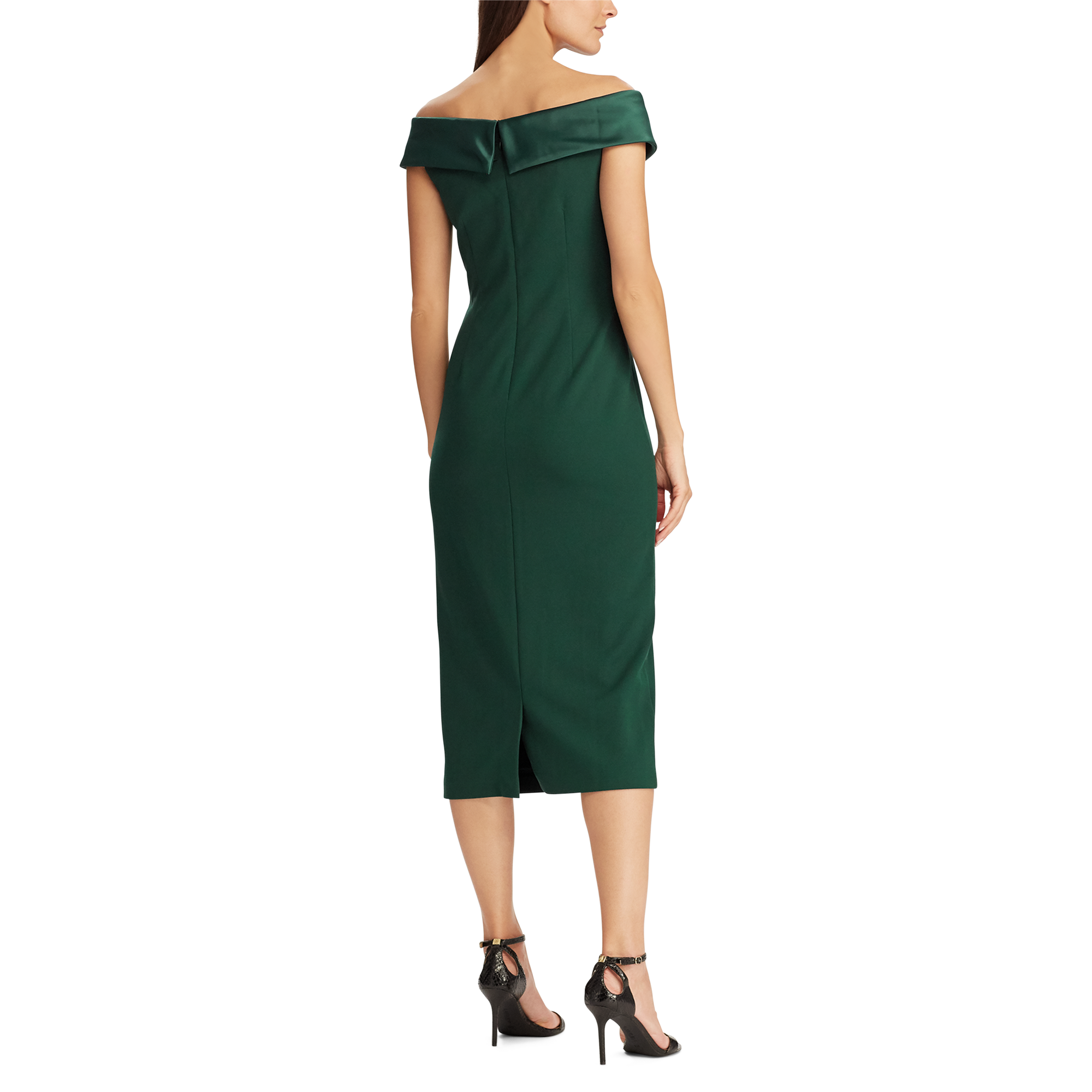 Ralph Lauren Satin-Collar Cocktail Dress. 4