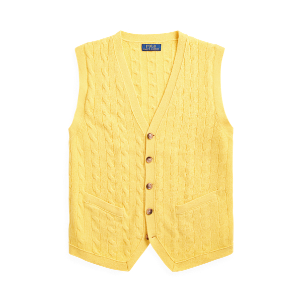 yellow polo sweater vest