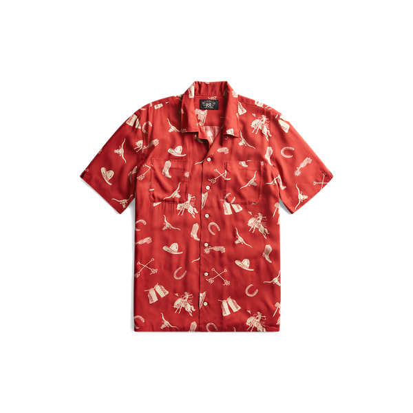 Western-Print Camp Shirt