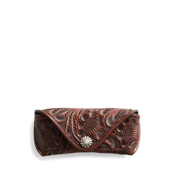 Hand-Tooled Leather Eyeglass Case