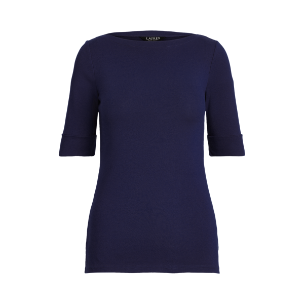 Haut en coton à encolure bateau