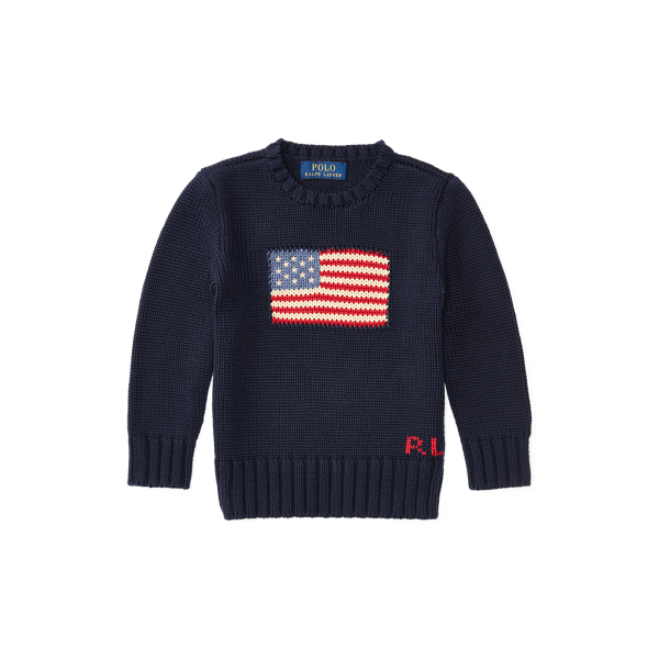 Pull drapeau à col rond en coton