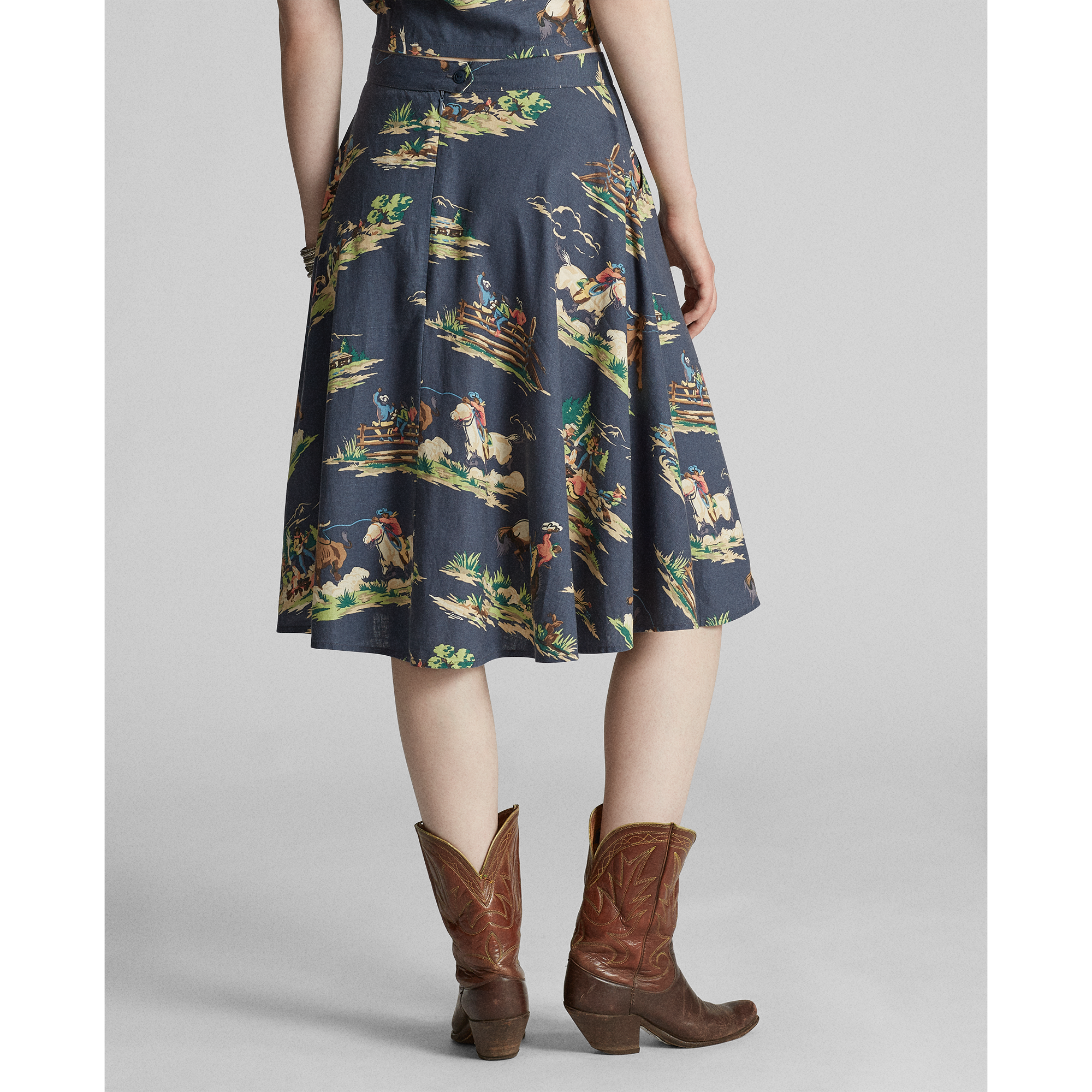Ralph Lauren Western-Print Skirt. 4