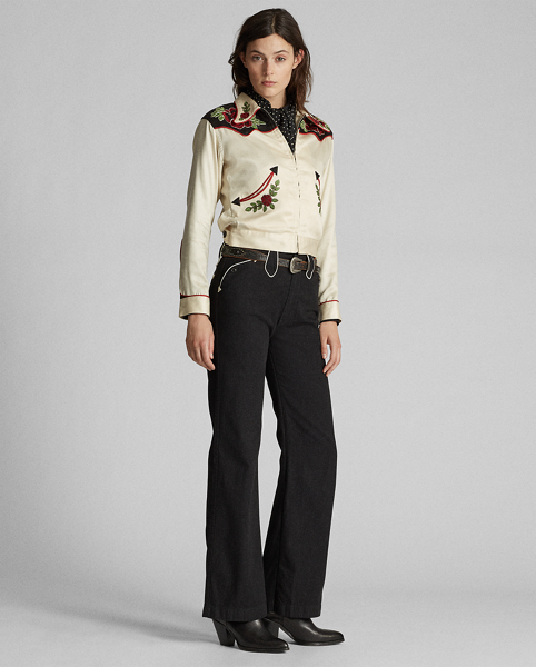 Mid-Rise Flare Western Pant