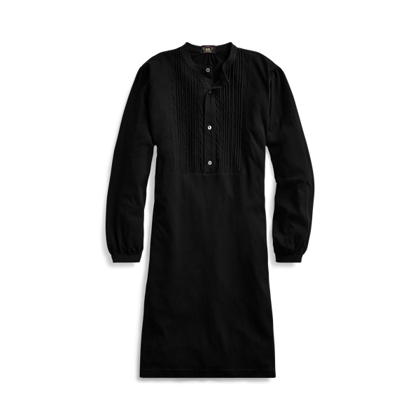 black cotton tunic dress