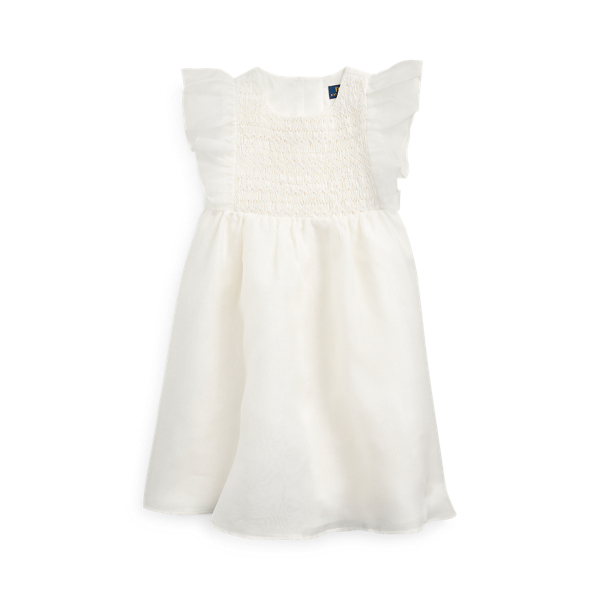 Smocked Silk Organza Dress