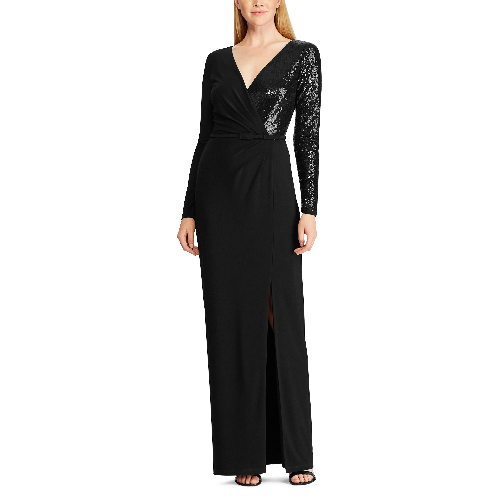Ralph Lauren Sequinned Long-Sleeve Gown. 2