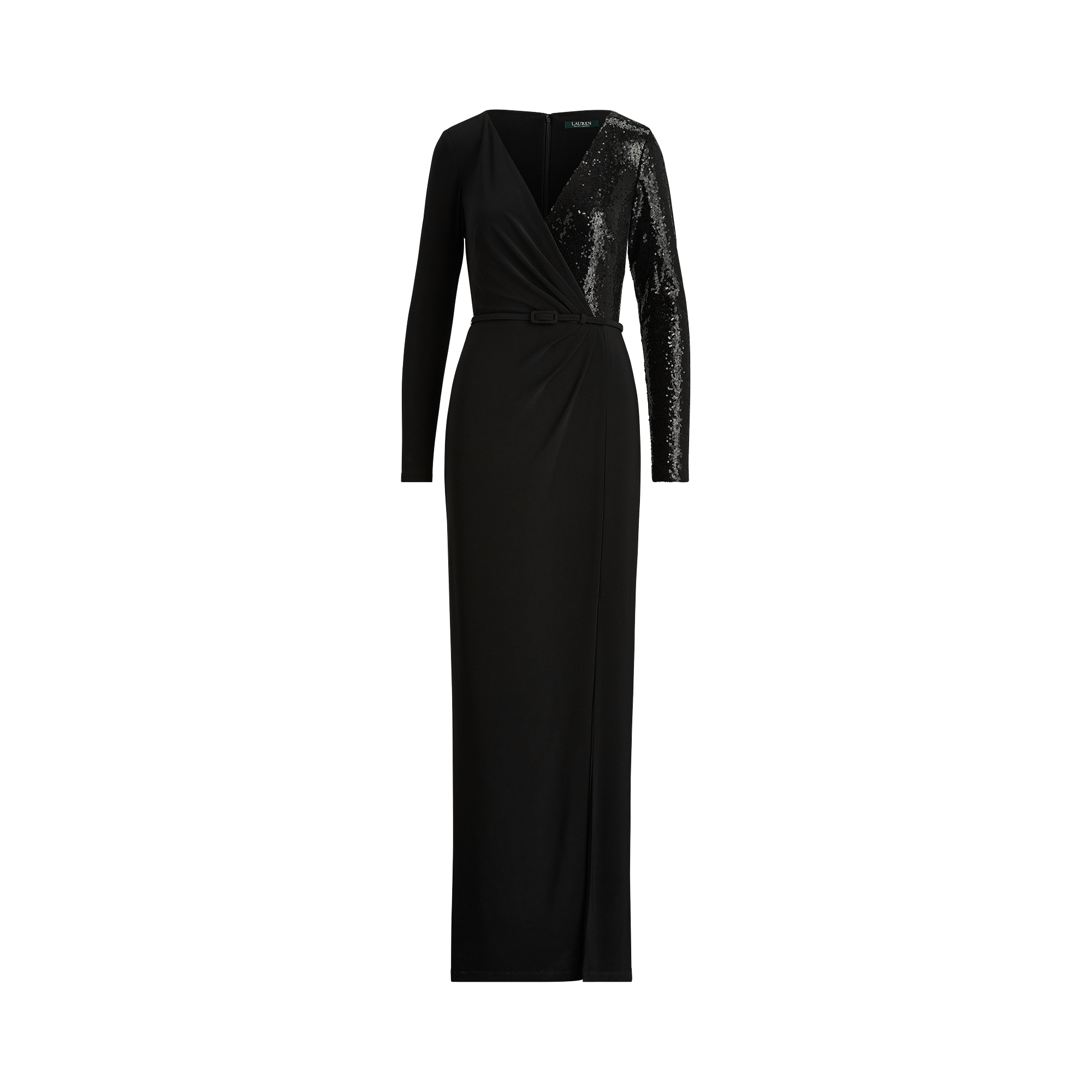 Ralph Lauren Sequinned Long-Sleeve Gown. 1