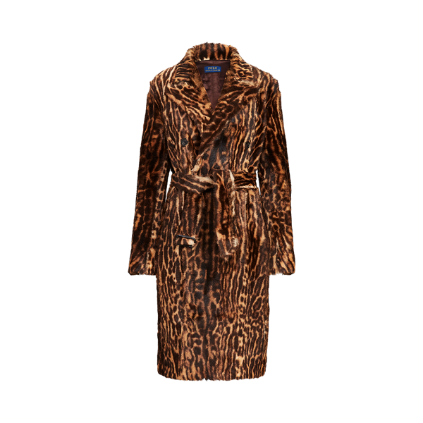 Leopard-Print Haircalf Coat