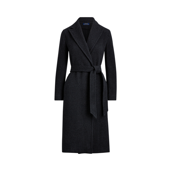 Wool-Blend Wrap Coat