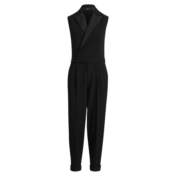 Wool-Blend Tuxedo Jumpsuit