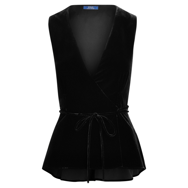 Velvet Peplum Wrap Top