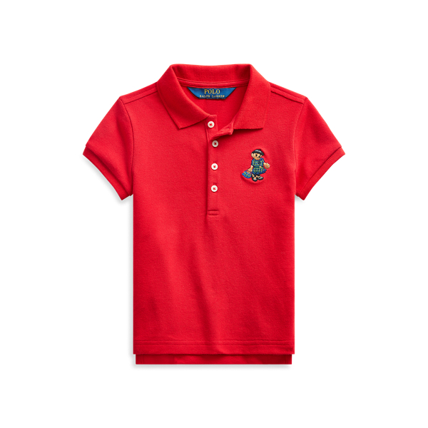 School Bear Stretch Mesh Polo