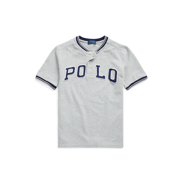 cotton mesh henley shirt