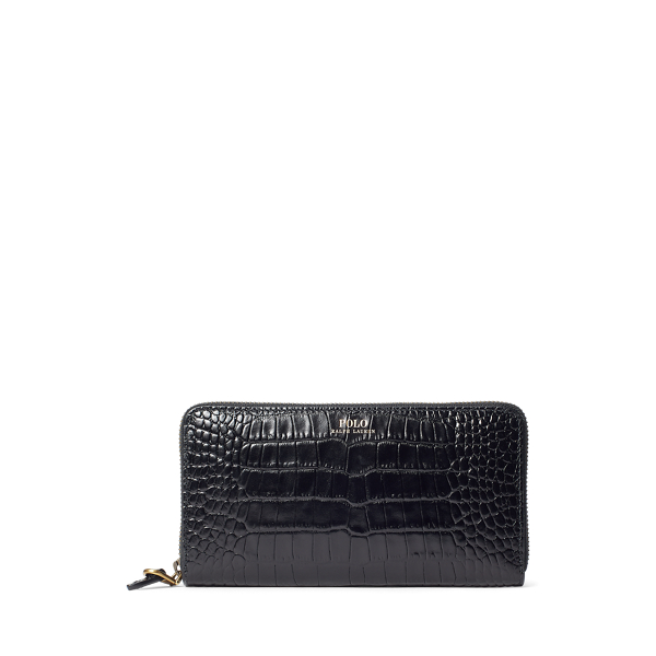 Crocodile-Print Leather Wallet