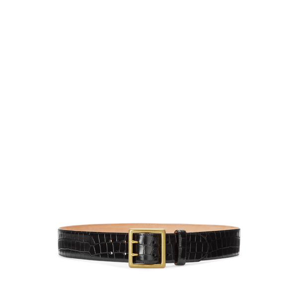 Ceinture en cuir façon crocodile