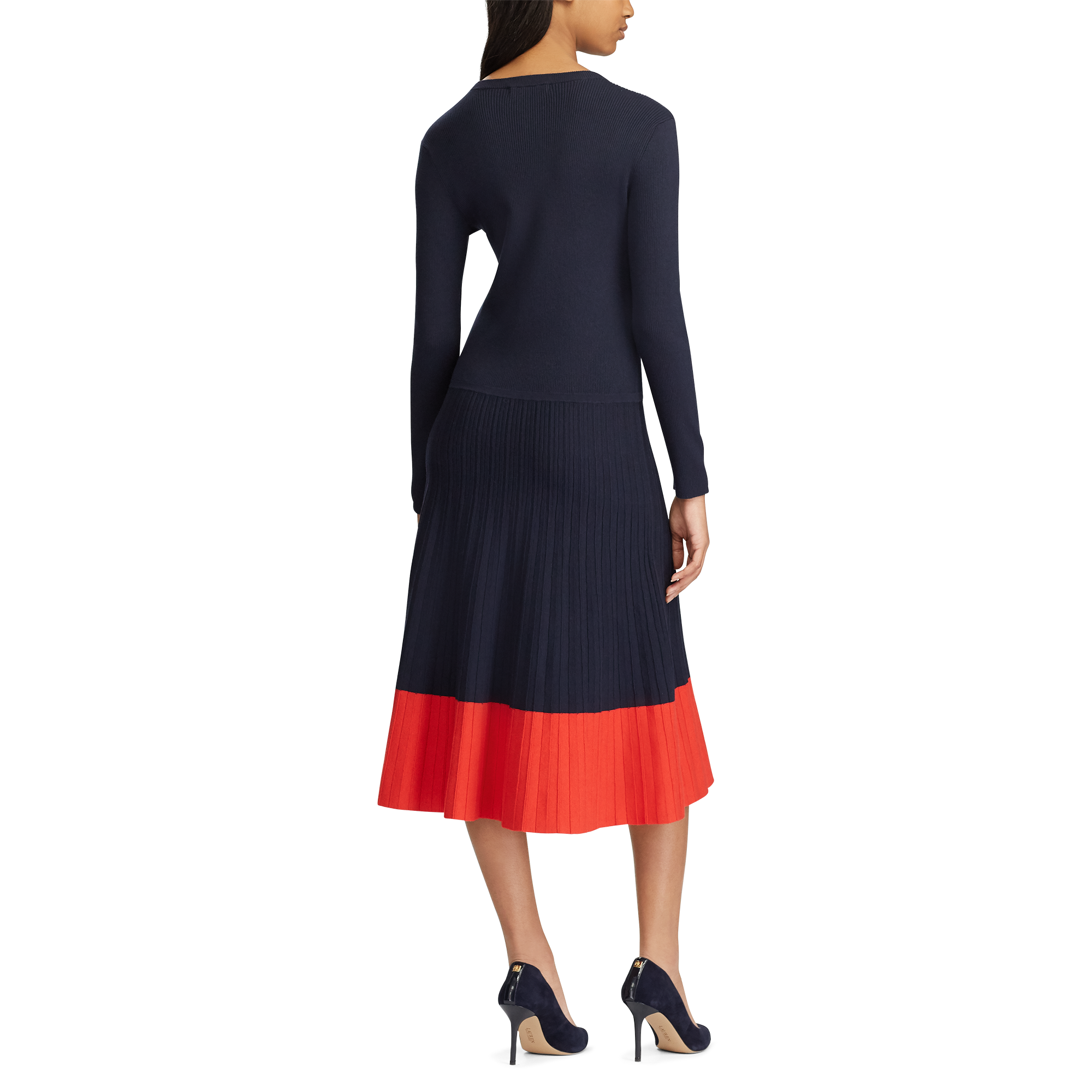 Ralph Lauren Color-Block Cotton-Blend Dress. 3