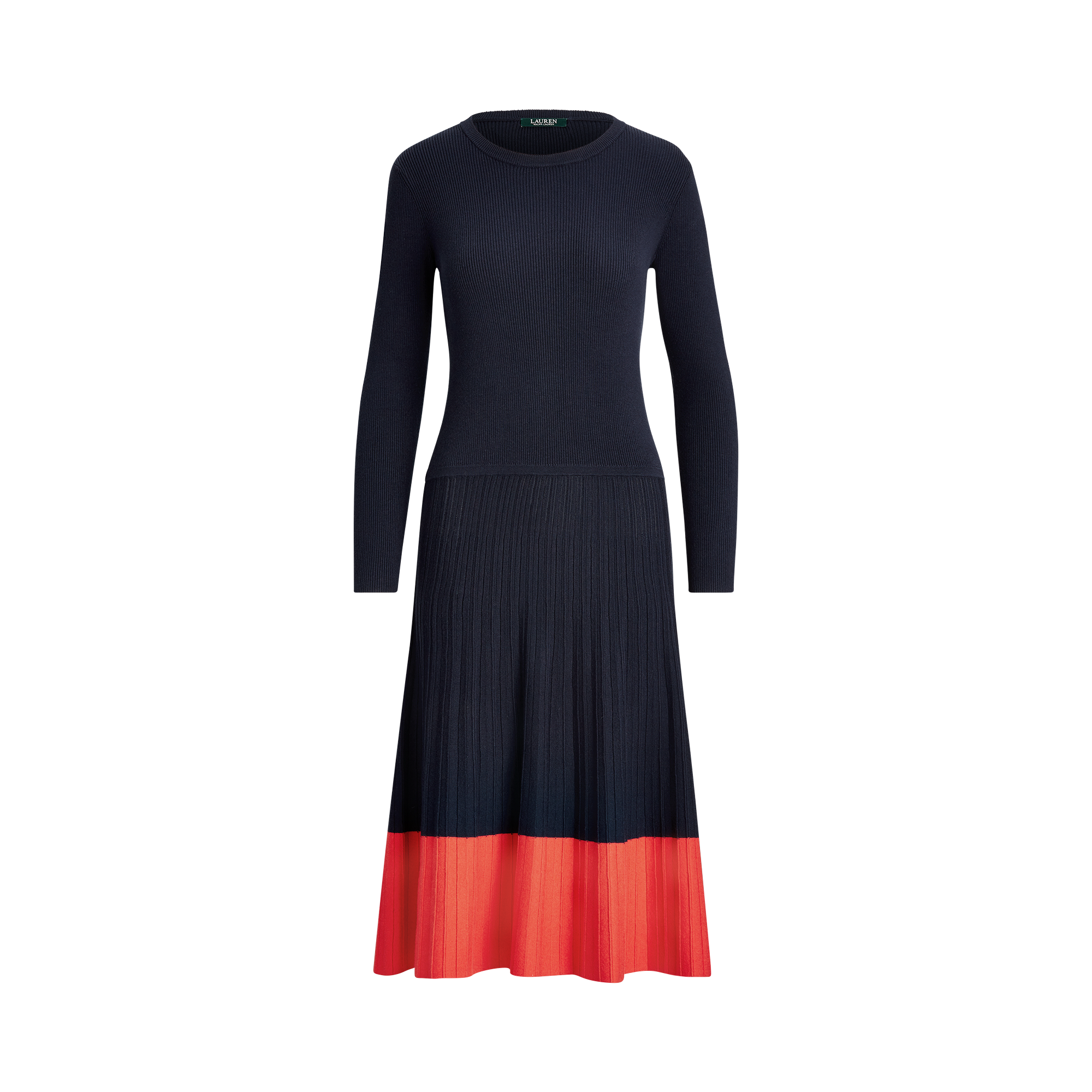 Ralph Lauren Color-Block Cotton-Blend Dress. 1