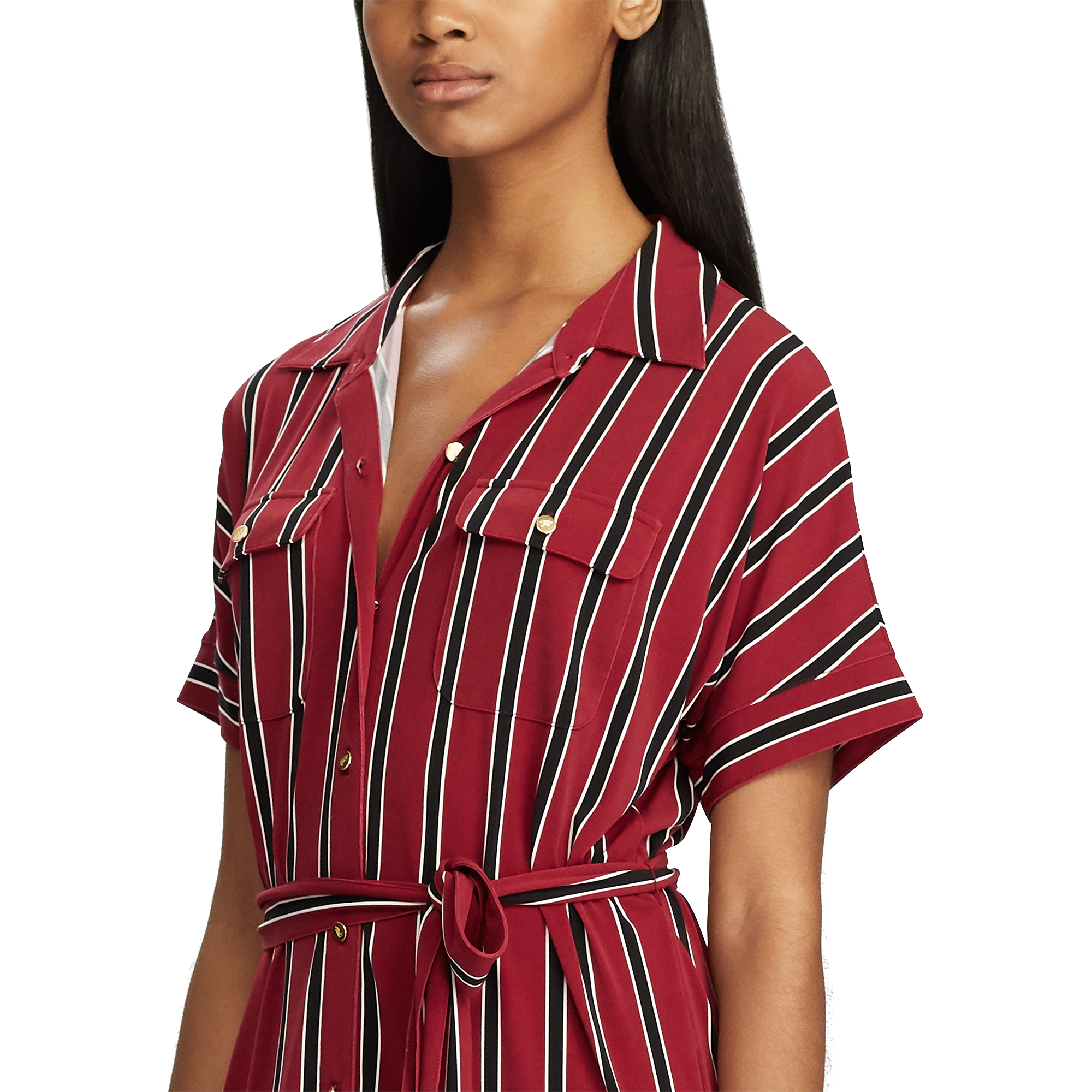 Ralph Lauren Striped Jersey Midi Shirtdress. 3