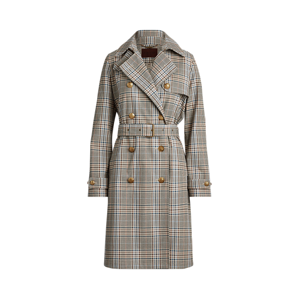 ralph lauren plaid trench coat