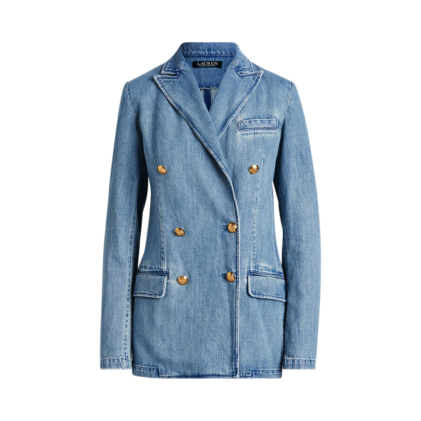 ralph lauren denim blazer womens