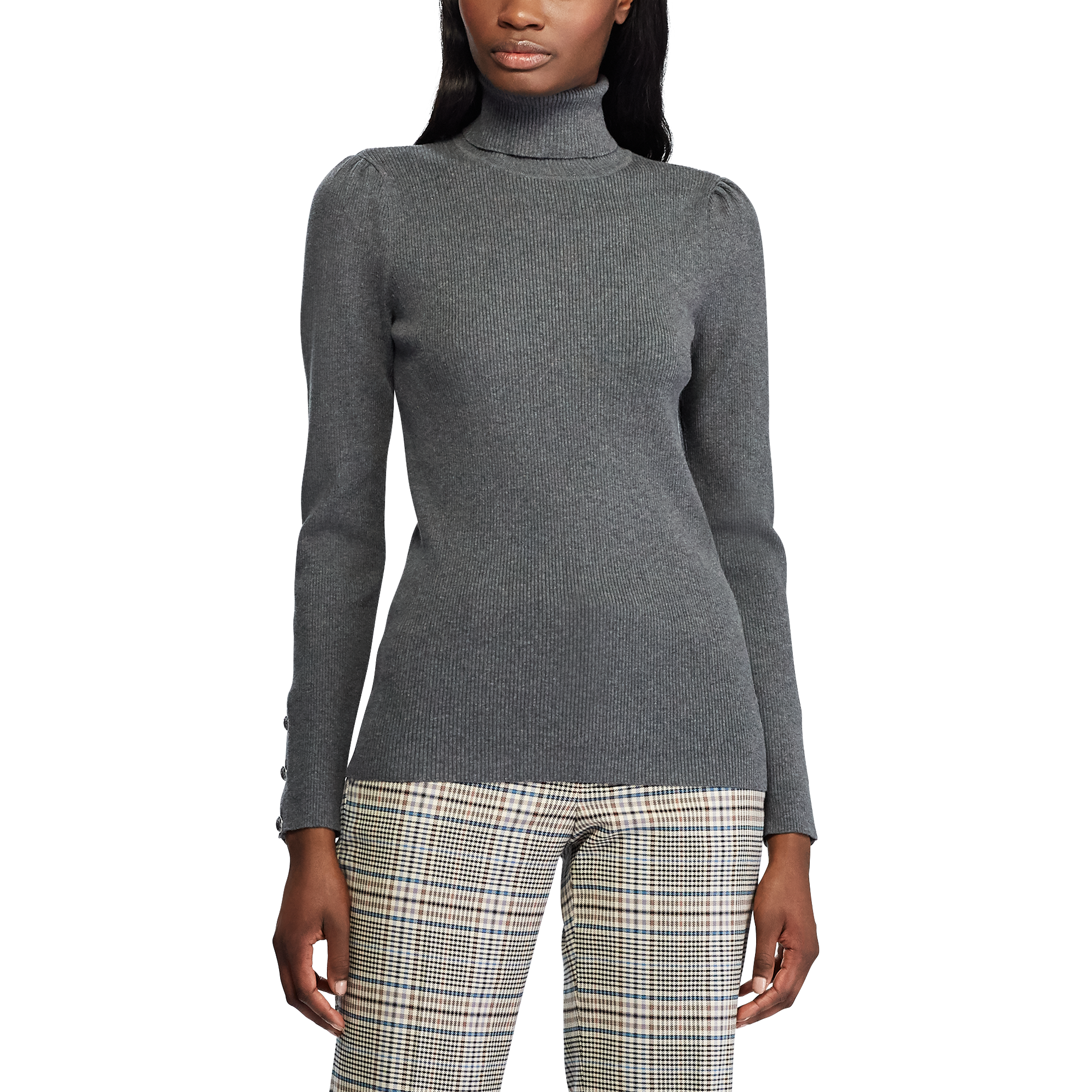 Ralph Lauren Puff-Sleeve Turtleneck Sweater. 3