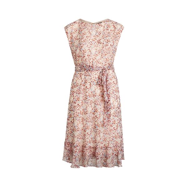 ralph lauren floral print georgette dress