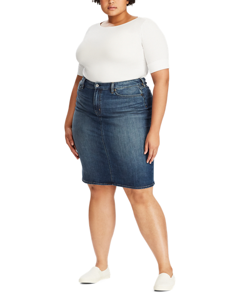 Lauren Woman Curvy Denim Skirt 2