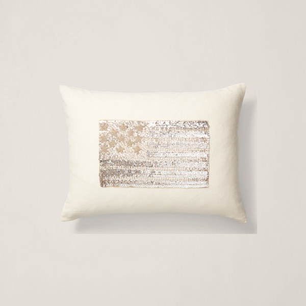 Sequin Flag Throw Pillow