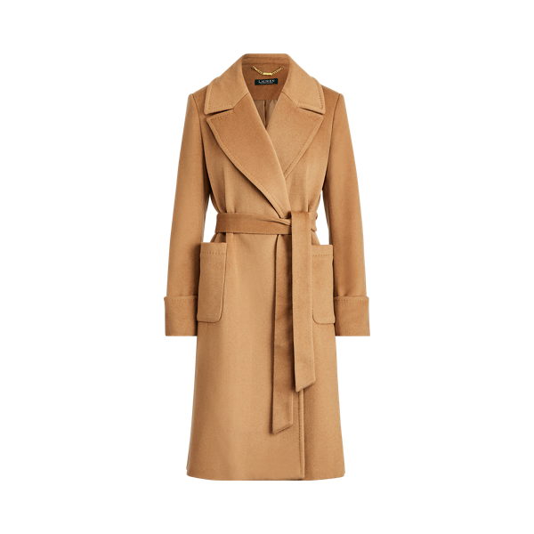 Wool-Blend Wrap Coat