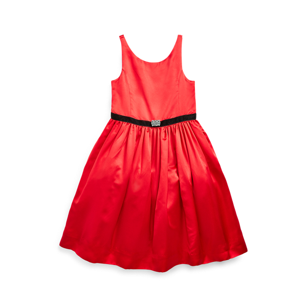 Silk Satin Fit-and-Flare Dress