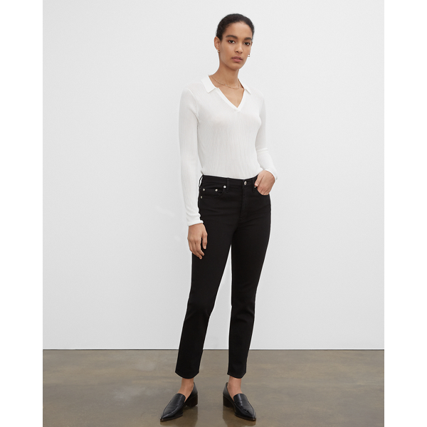 black high rise ankle jeans