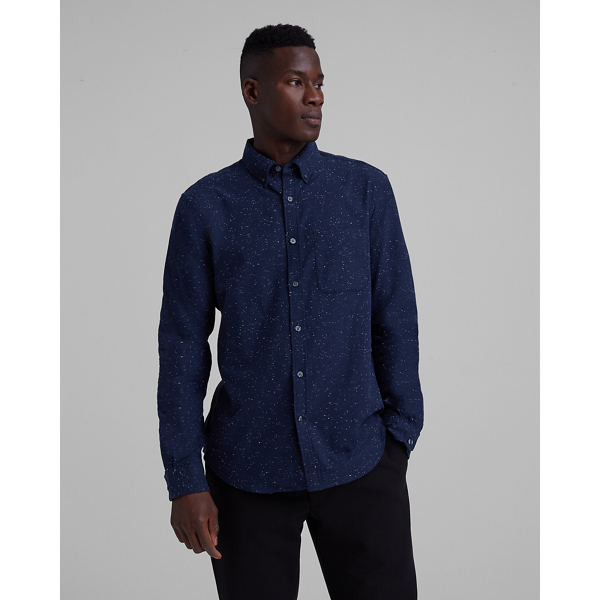 Image of Club Monaco Navy Nep Flannel Shirt in Size XS