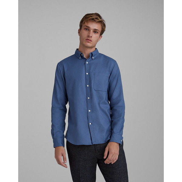 Image of Club Monaco Wharf Blue Flannel Shirt in Size XS