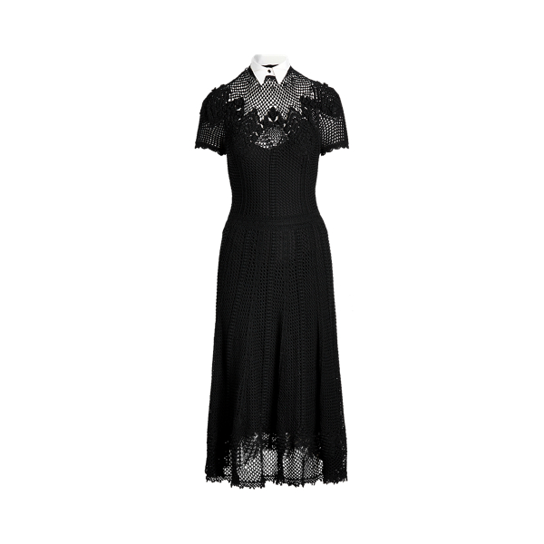 Silk Crochet Crewneck Dress for Women | Ralph Lauren® BE