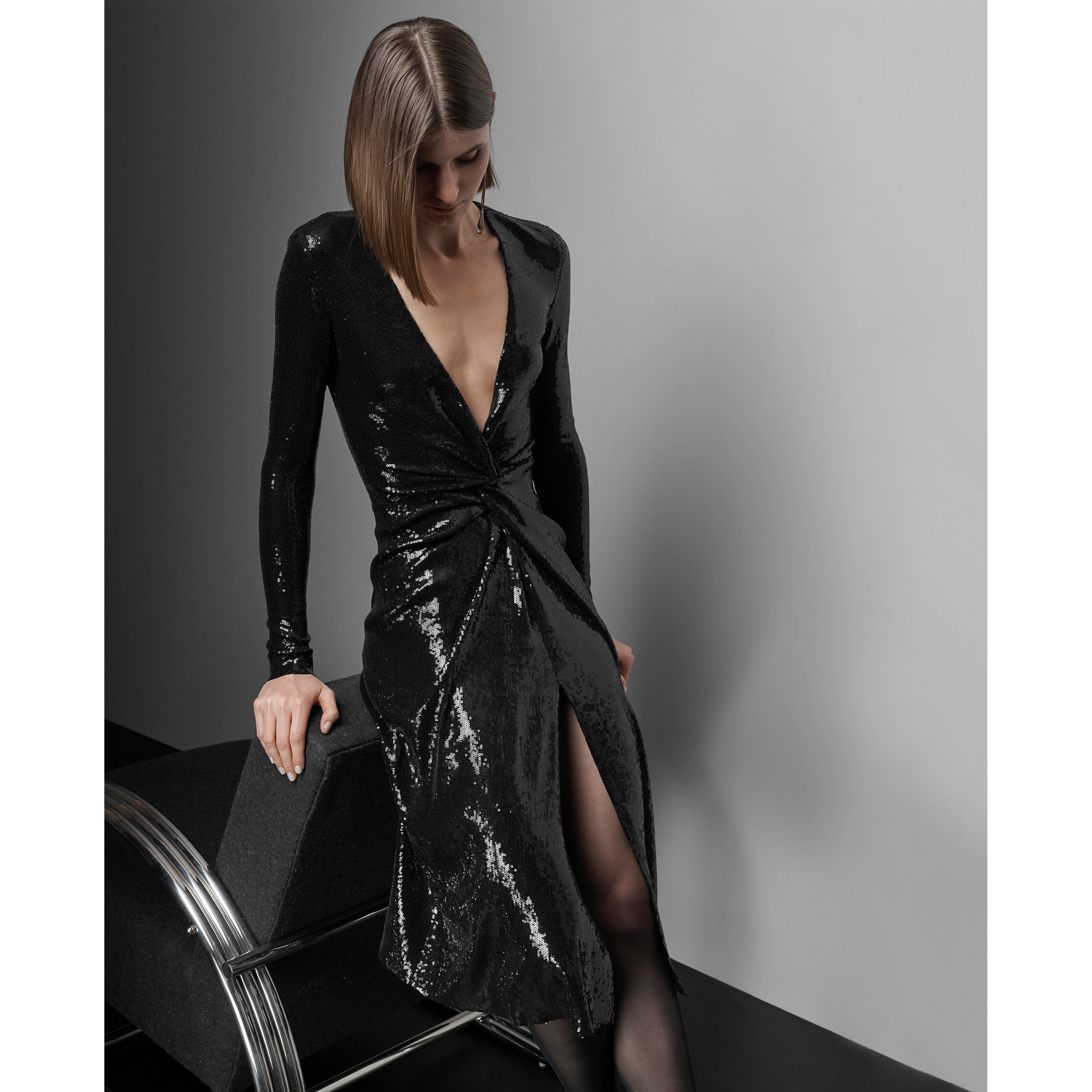 Ralph Lauren Stellan Sequined Midi Dress. 1