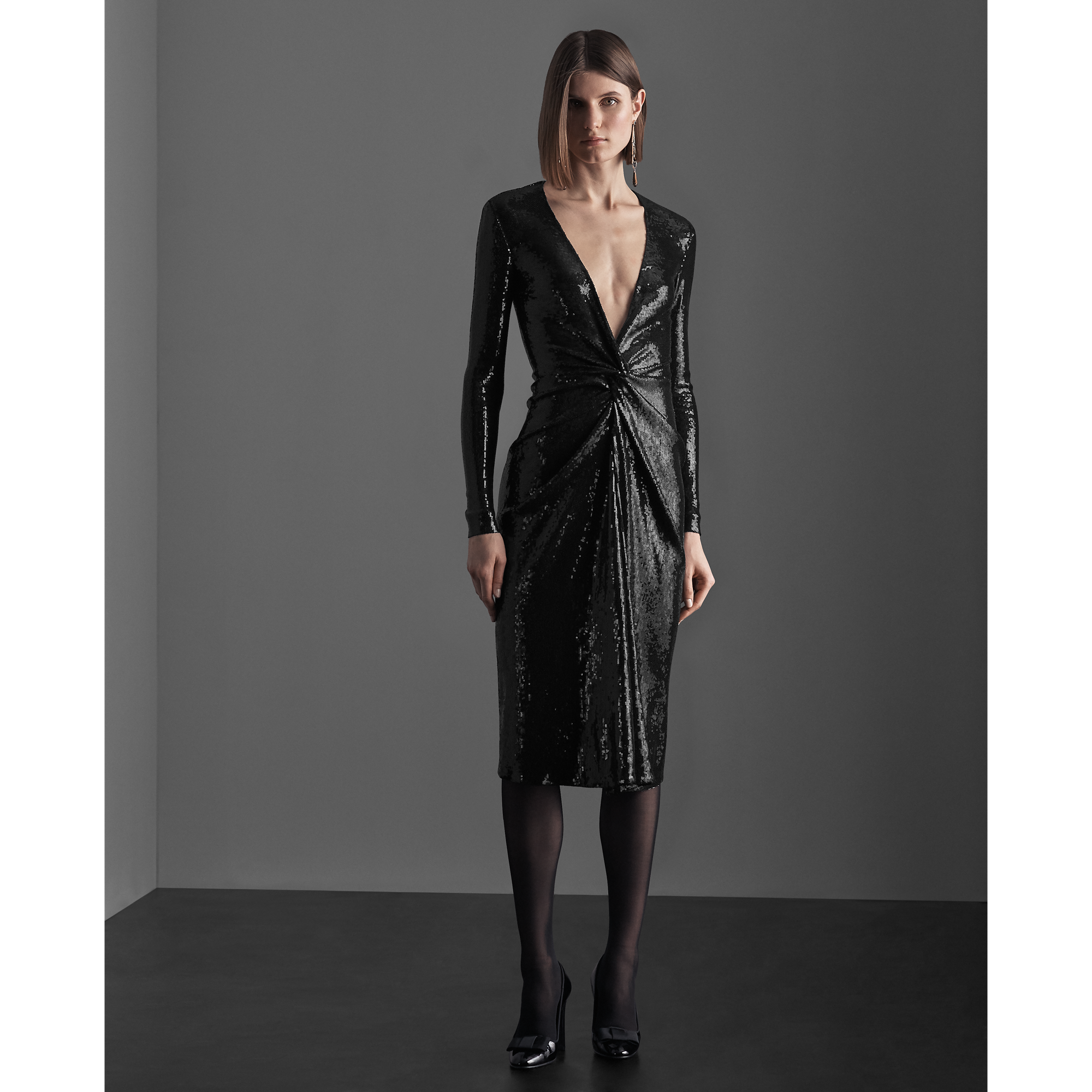 Ralph Lauren Stellan Sequined Midi Dress. 3