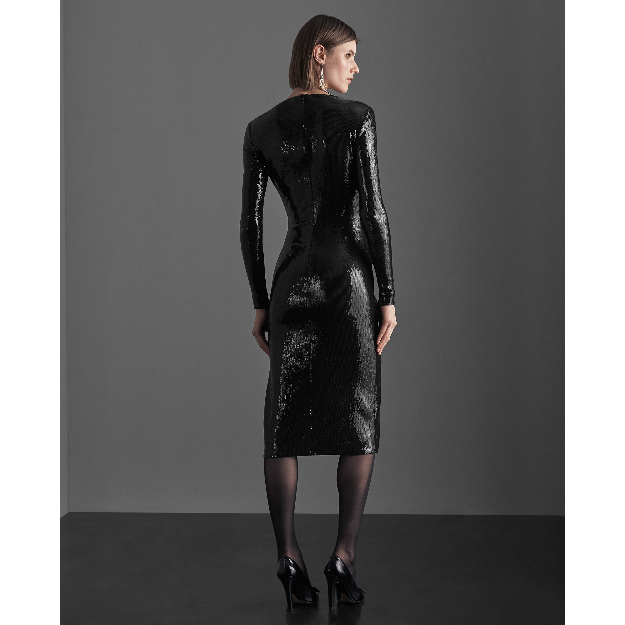 Ralph Lauren Stellan Sequined Midi Dress. 5